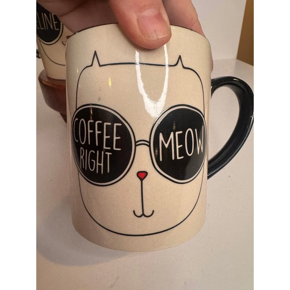 PET by Home Essentials Cat Mugs Set of 2 Feline Great Coffee Right Meow